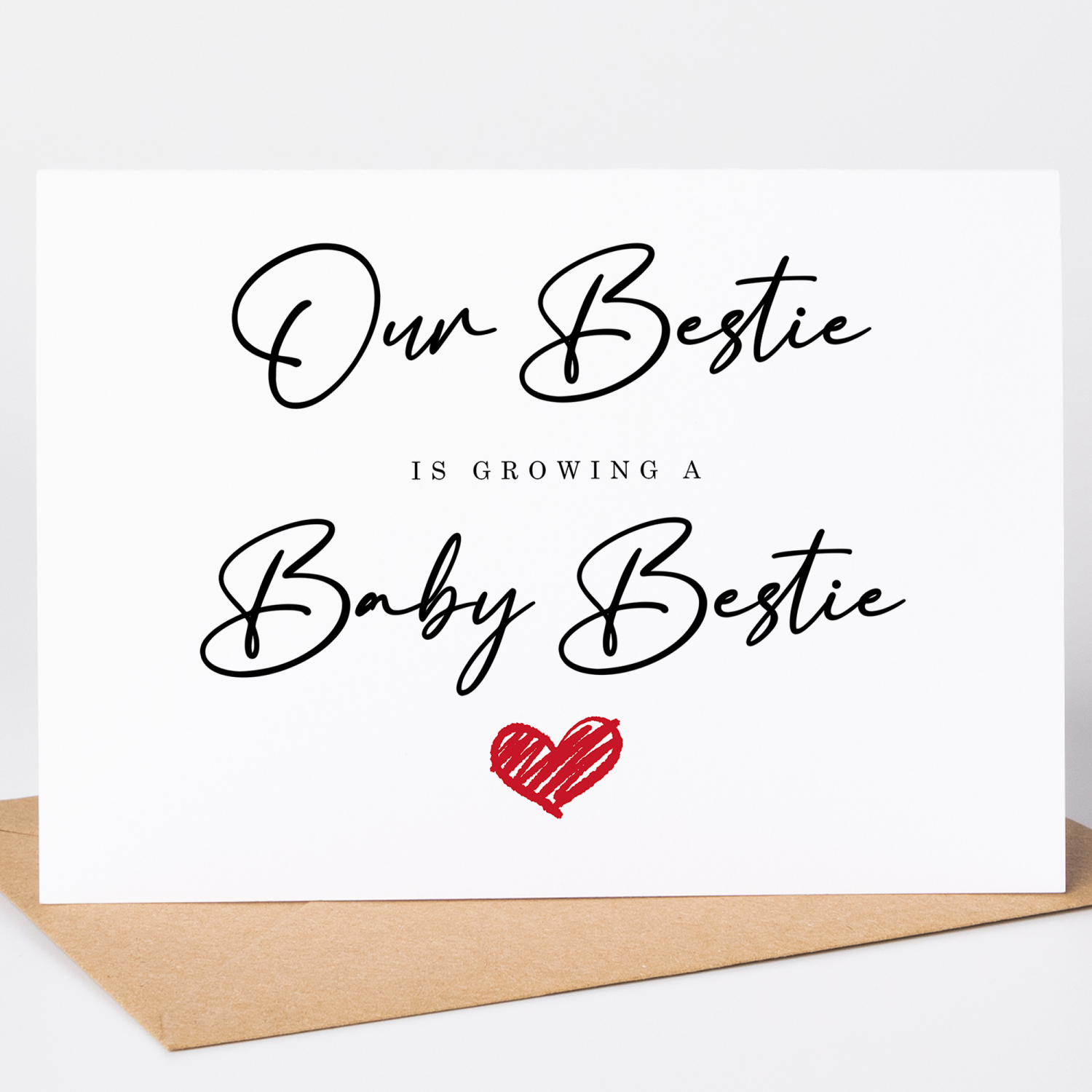 Our Bestie Is Growing a Baby Bestie Card, New Baby Card - A6 - 4.1" x 5.8"
