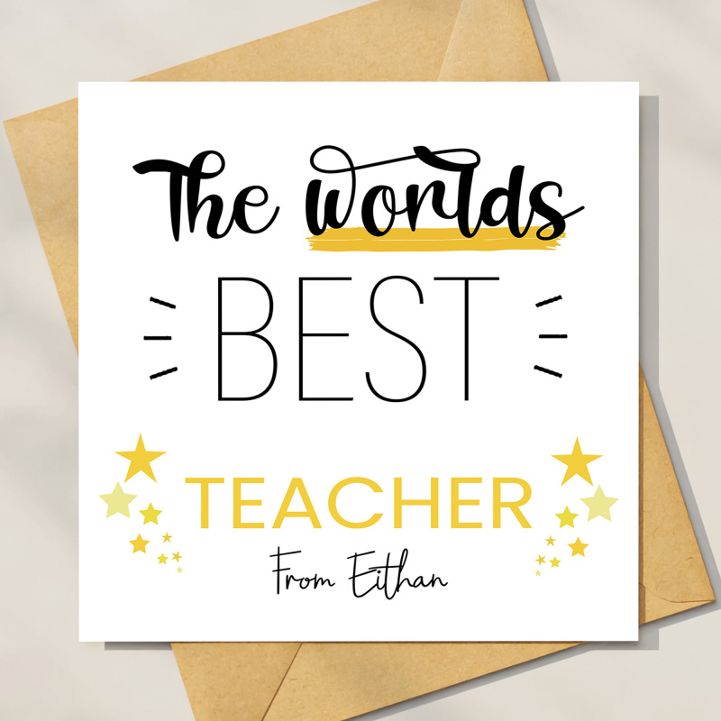 Teacher Card - The World's Best Teacher, Personalised