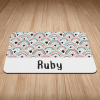 Personalised Boho Rainbow Print Puppy/Dog Bowl Mat