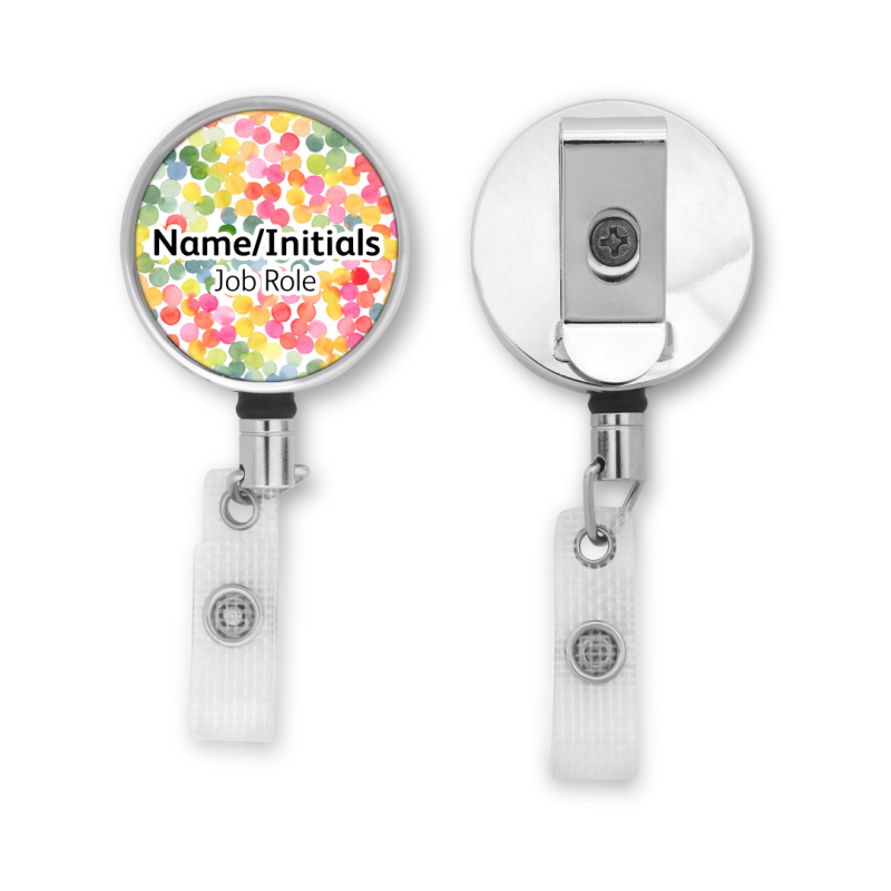 Personalised Metal ID Reel - Bubble Tea Background