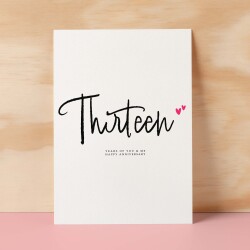 Thirteen Year Anniversary Card For Husband 13 Year Anniversary Card Boyfriend or Girlfriend Wedding Anniversary Card For Wife - Small (4x6) / Blank Message