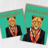 Boss Lady lioness new job animal in clothes card for female colleague, girlfriend, wife, partner, girl (Animalyser) Size A6/A5/A4/Square - A6: Single card