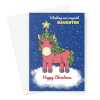 Merry Christmas Card For Daughter - Festive Unicorn - A5 Greeting Card - A5 Portrait - 1 Card