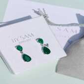 Statement green gem earrings party earrings