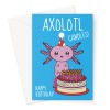 Cute Axolotl Birthday Card - That's A Lot Of Candles Greeting Card - A5 Portrait - 1 Card