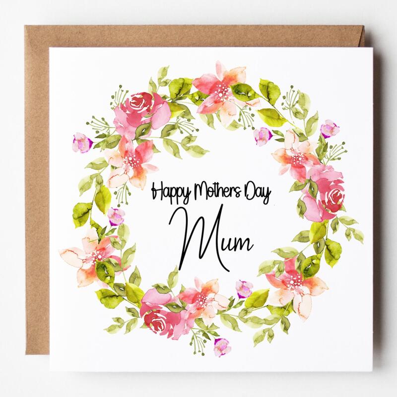 Mothers Day Card Floral Mothers Day / Card for Mum / Card for Mother / Floral Mothers Day Card Mum /