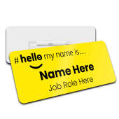 Hello My Name Is - Yellow Name Badge