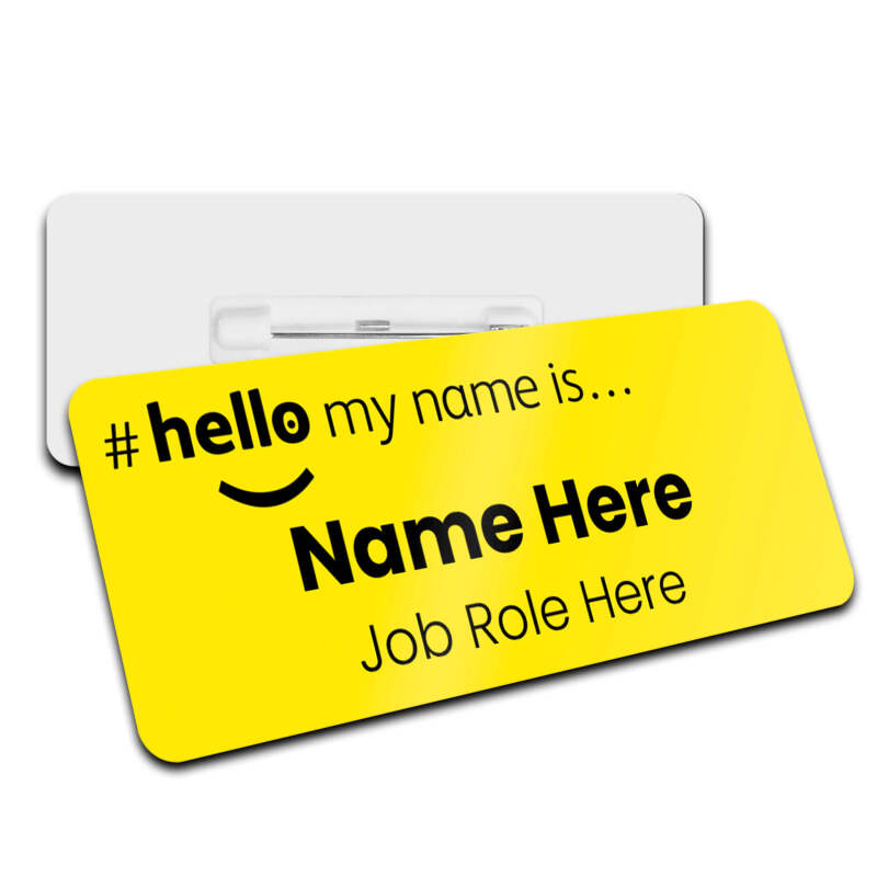 Hello My Name Is - Yellow Name Badge - Standard Name Badge