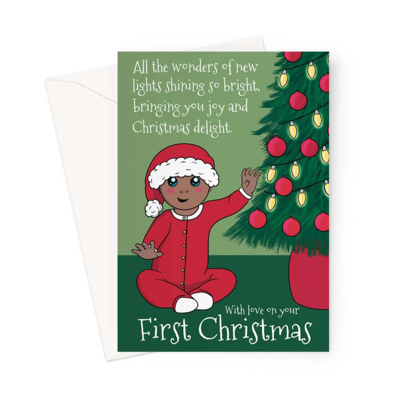 Newborn First Christmas Card - A5 Portrait - 1 Card