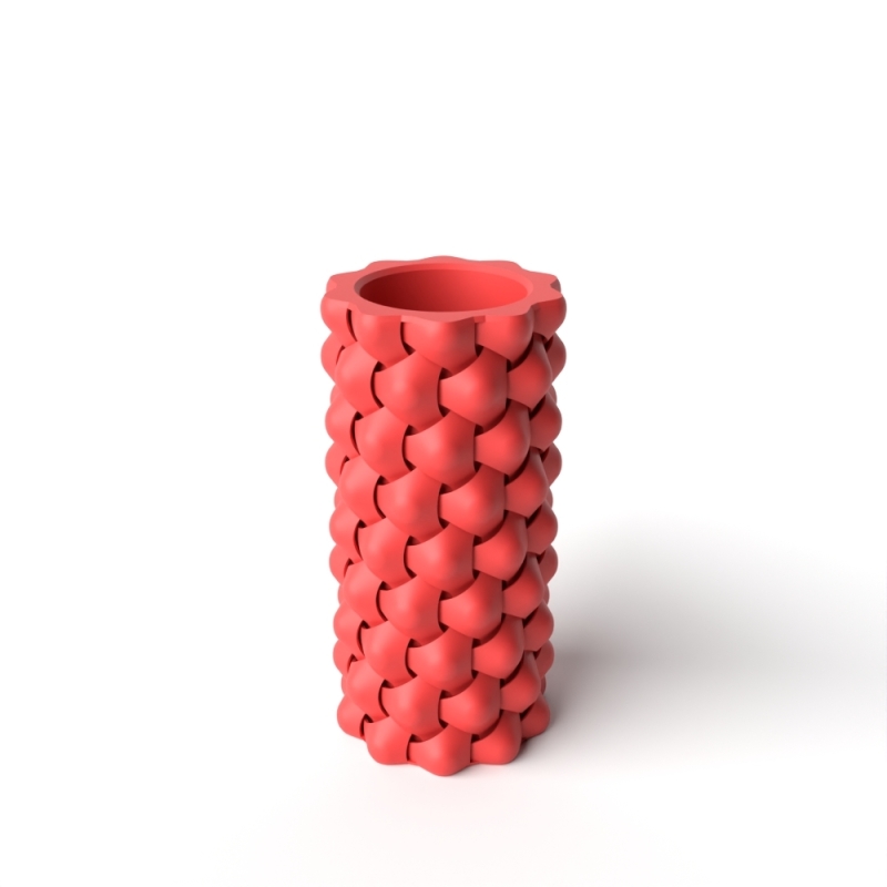 Tri-Weave Flower Vase - Matte Dark Green