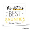 Personalised World's Best Auntie Drinks Coaster - Auntie Gift, Best Auntie Gift, Christmas Gift, Stocking Filler, Personalised Gift - Single Coaster