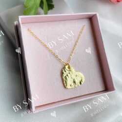 925 solid silver and Gold Heart necklace - Gold