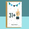 Funny 32nd Birthday Card for him or for her - Cheeky Middle Finger Swearing Birthday card for someone turning 32 years old