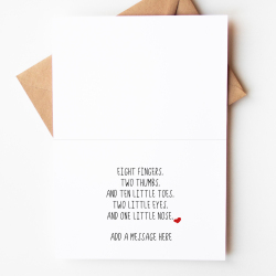 Someone wants to say Hello Baby announcement card - A6 - 4.1" x 5.8"