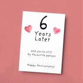 6th Wedding Anniversary Card For Wife Anniversary Card for Husband 6 Year Anniversary Card For Boyfriend or Girlfriend Sixth Anniversary