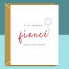 Fiancé Birthday Card - Ideal for your Fiance - Personalised - For Him or For Her - Cute Heart Card on his Birthday - Blank inside - Small