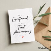 First Anniversary Card Girlfriend To My Girlfriend On Our First Anniversary Card, Girlfriend Anniversary Card, First Anniversary Classy Card