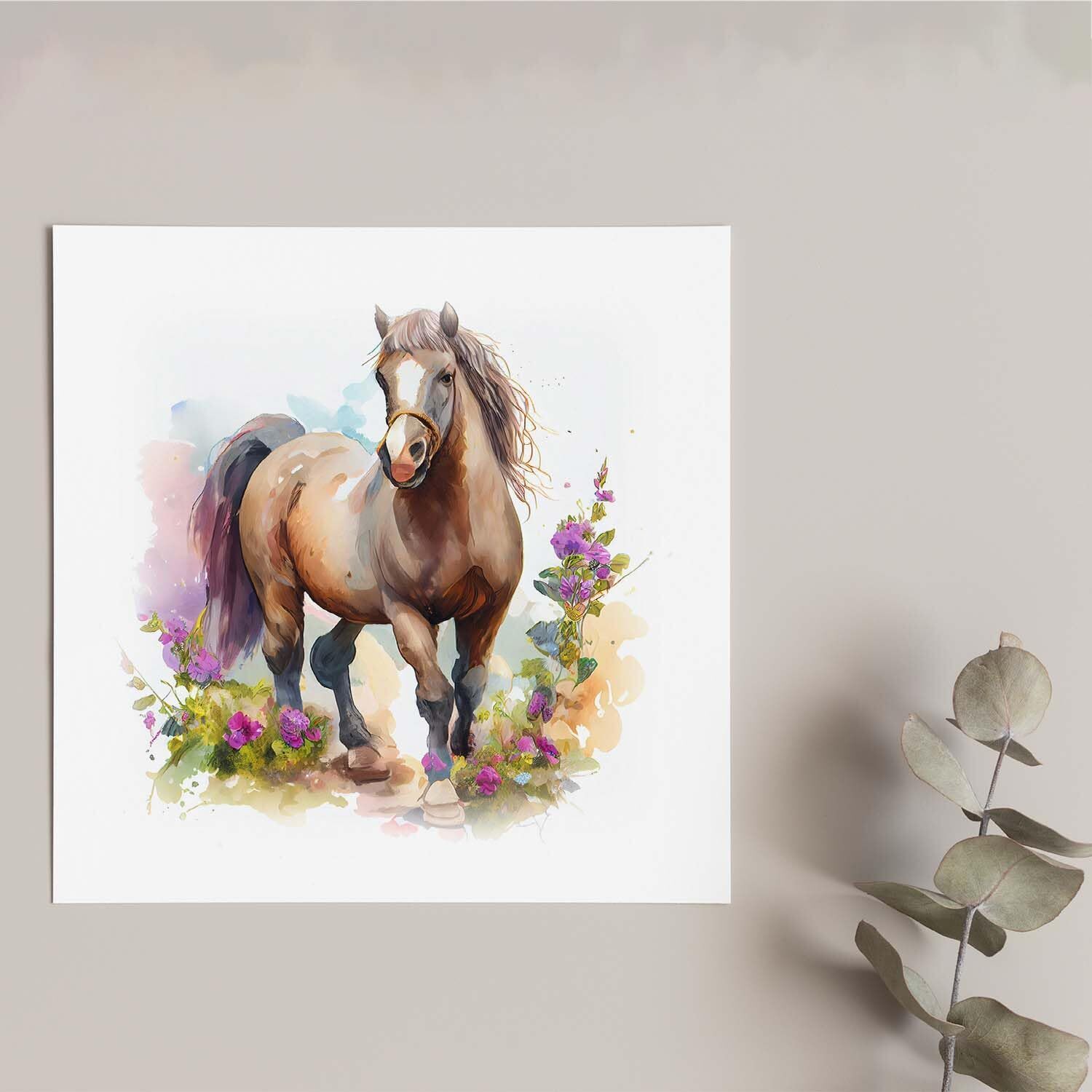 Notelet Card of a Horse For Anyone Any Occasion Card For Her or For Him Card For Birthday or Easter Card Thank You Card - Square (6x6) / Blank Message