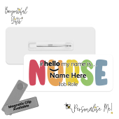 #hello my name is... Name Badge - Rainbow Nurse