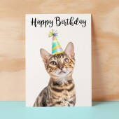 Birthday Card For Anyone Birthday Card For Friend Birthday Card For Her or For Him Bengal Cat Birthday Card For Son or Daughter