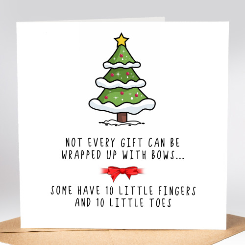 Christmas New Baby Announcement Card Pregnancy Reveal Card