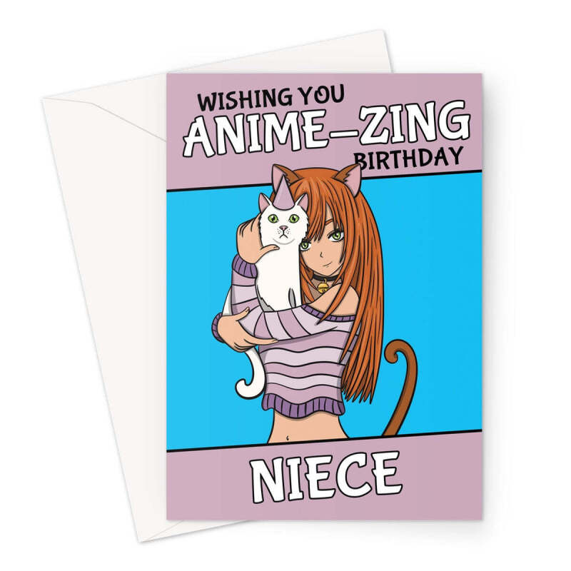 Super Cute Niece Anime Birthday Card - A5 Portrait - 1 Card