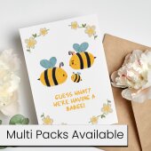 PREGNANCY ANNOUNCEMENT CARD, Babee Pregnancy surprise card, Bee Themed Baby Reveal, uncle, grand parent card. Baby Announcement cards. Bee