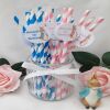 6 Personalised Flopsy Bunny Straws,ANY AGE Flopsy Birthday,Peter Rabbit Straws - Pink