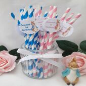 6 Personalised Flopsy Bunny Straws,ANY AGE Flopsy Birthday,Peter Rabbit Straws