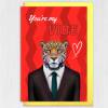 You're my vibe Jaguar animal in clothes anniversary love card for boyfriend, husband, wife, girlfriend (Animalyser) Size A6/A5/A4/Square - A6: Single card