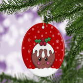 Cute Christmas Figgy Pudding Christmas Tree Decoration