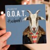 Greatest of All Time (G.O.A.T) Valentines card for wife, husband, girlfriend, boyfriend, partner (Animalyser) (Size A6/A5/A4/Square 6x6") - A6: Single card - Blue