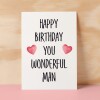 Birthday Card For Husband Card For Friend Card For Him Birthday Card For Boyfriend Birthday Card For Brother or Dad You Wonderful Man - Small (4x6) / Blank Message