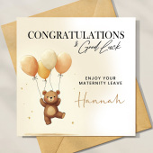 Maternity Leave Card, Congratulations Pregnancy Card Your Leaving us to have a baby card. Best of Luck, New Baby, Congratulations Maternity