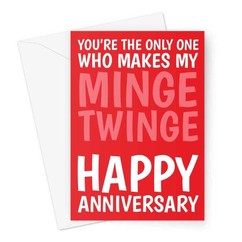 Rude Anniversary Card - Minge Twinge - A5 Portrait - 1 Card