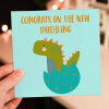 Congrats on the new hatchling cute dinosaur, dino new baby, baby shower, new parents, son, daughter card (Size A6/A5/A4/Square 6x6") - A6: Single card