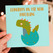 Congrats on the new hatchling cute dinosaur, dino new baby, baby shower, new parents, son, daughter card (Size A6/A5/A4/Square 6x6")