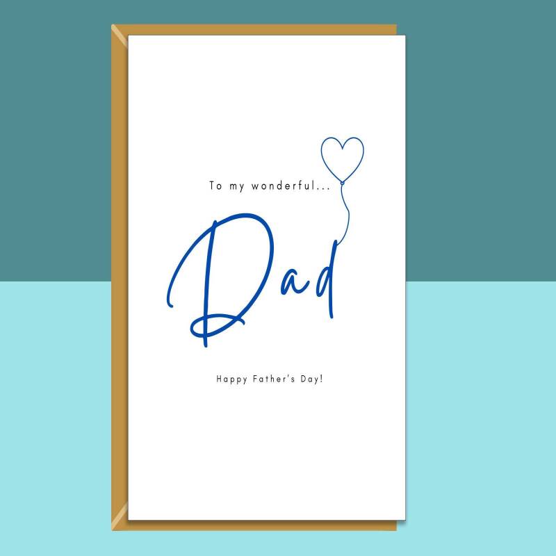 Father's Day Card Personalised inside for your Dad - Perfect Greetings Card this Fathers Day - Blank inside - Regular