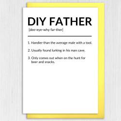 DIY Father, Do It Yourself Father funny dad, father, papa Father's Day card from son, daughter, child (Size A6/A5/A4/Square 6x6") - A6: Single card