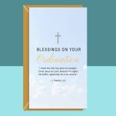 Blessings on your Ordination Card - Bible Quote - Christian Cards - 1 Timothy 1:12 - Ordained - Priest - Church - Minister - Biblical