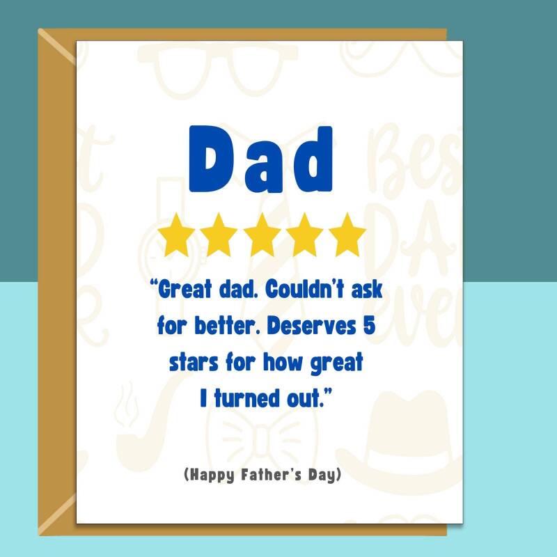 Funny Father's Day Card - For Dad - Personalised inside - Ideal cute card for Fathers Day - Large - Blank inside