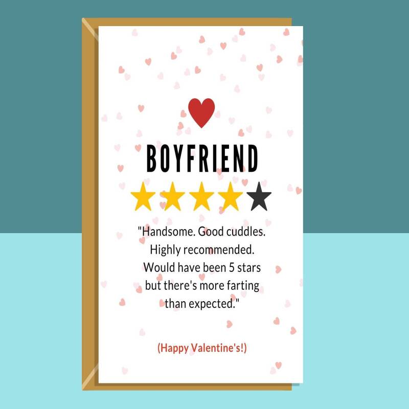 Funny Boyfriend Valentine's Card - For Him - More Farting Than Expected - Ideal Valentines Card for your bf.