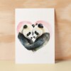 Anniversary or Valentine's Card for Her Anniversary Card for Wife Valentines Day Card For Husband Boyfriend or Girlfriend Cute Pandas - Small (4x6) / Blank Message