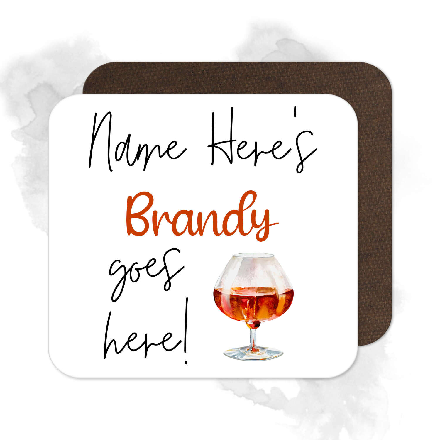 Personalised Drinks Coaster - Name's Brandy Goes Here!