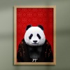 Panda in clothes, animal print, wall art - A5 - Glossy