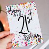 Personalised any age birthday confetti-style card: 16th, 18th, 21st, 30th, 40th, 50th, 60th, 70th, 80th, 90th (Size A6/A5/A4/Square 6x6") - A6: Single card