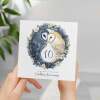 10th Wedding Anniversary Card Pretty Owl Design 10 Year Anniversary Tin Wedding Anniversary Card - Square (5.5x5.5) / Blank Inside