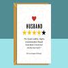 Funny Husband Birthday Card - Snores Too Much - 4 Stars - For husband - Cheeky - Sarcastic - Love - Cute