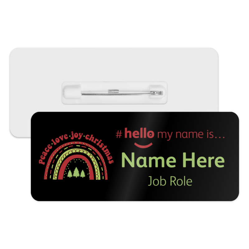 #hello my name is... Name Badge - Christmas Lights Rainbow