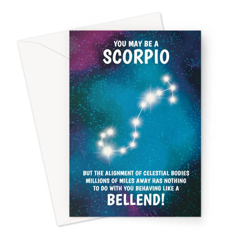 Scorpio Rude Star Sign Birthday Card - A5 Portrait - 1 Card